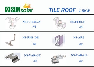 1.5KW Tile Roof Mounting System